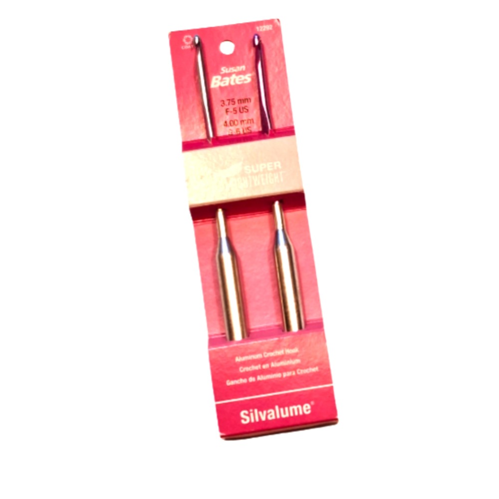Susan Bates Silvalume Aluminum Crochet Hook Set, 3.75 & 4.0 mm